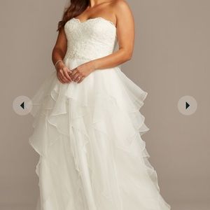 David’s Bridal Organza wedding gown for sale
